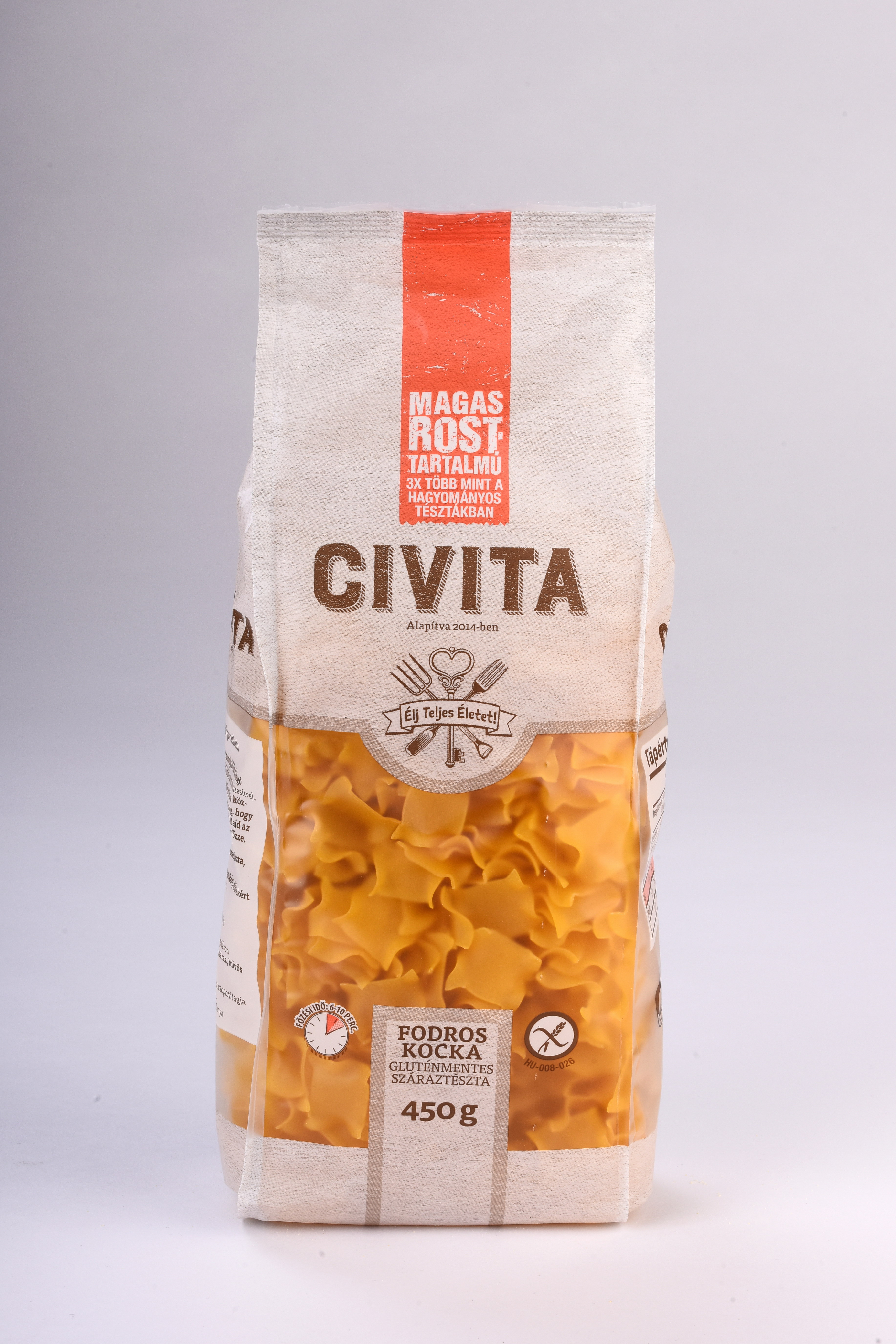 CIVITA Kukoricatészta Fodroskocka magas rosttartalmú 450g